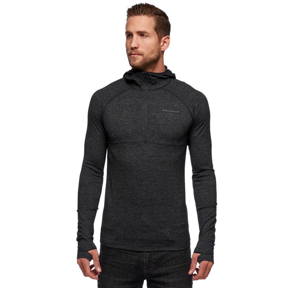Black Diamond Solutn 150 Merino Blend Hoody - Unisex Adult Medium, Base Layer For Climbing & Outdoor